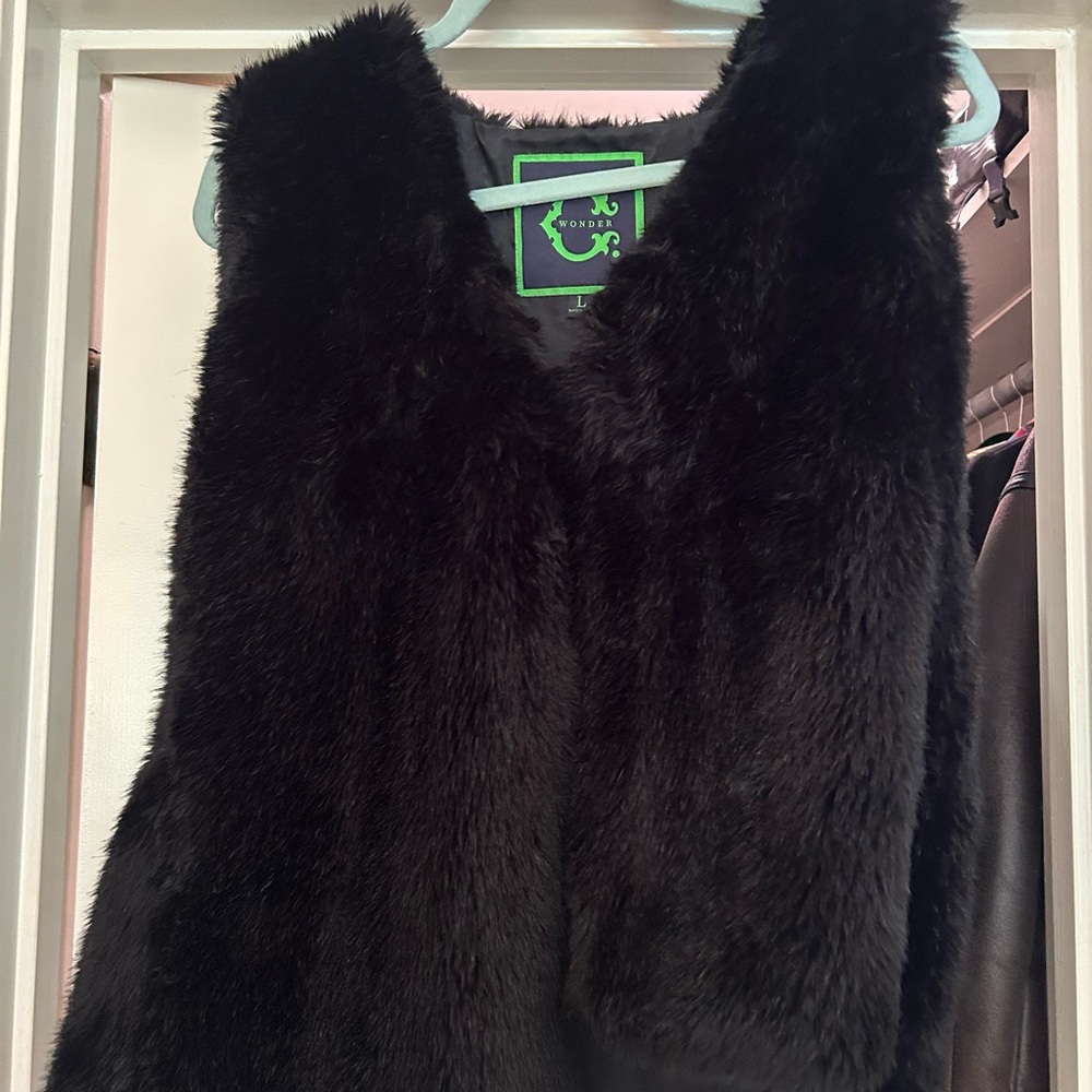 C. Wonder Black Faux Fur Vest
